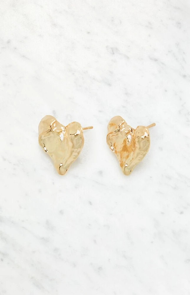 LA Hearts Textured Heart Earrings
