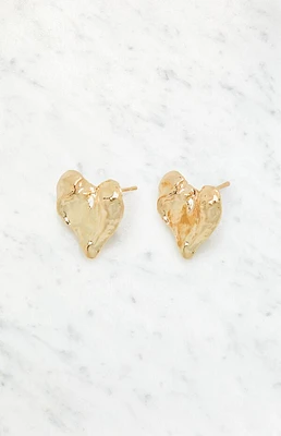 LA Hearts Textured Heart Earrings