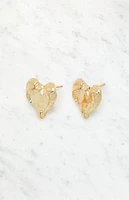 LA Hearts Textured Heart Earrings