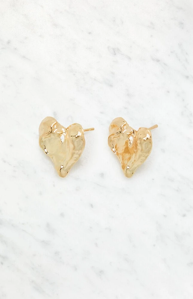 LA Hearts Textured Heart Earrings