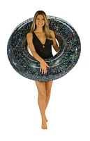 PoolCandy Inflatable 48" Black Glitter Jumbo Beach and Pool Tube