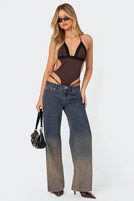 Edikted Strappy Lace Trim Bodysuit