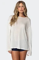 Edikted Oversized Semi Sheer Long Sleeve T-Shirt