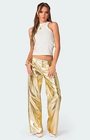 Edikted Rochelle Low Rise Metallic Jeans