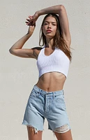 PacSun Eco Light Indigo Ripped High Waisted Relaxed Jorts