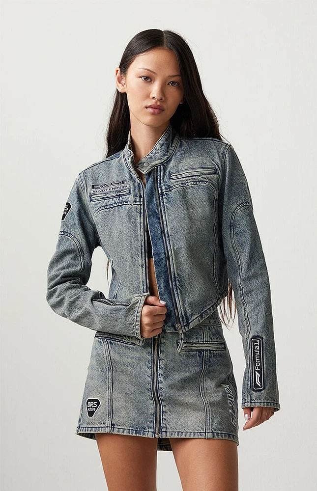 Formula 1 x PacSun Denim Moto Jacket