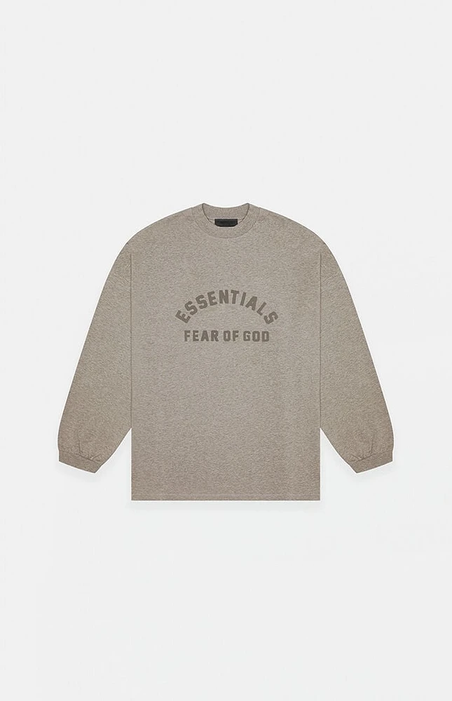 Kids Fear of God Essentials Heather Grey Long Sleeve T-Shirt