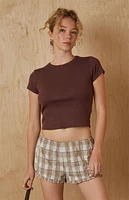 Your Favorite Plaid Ruffle Hem Shorts