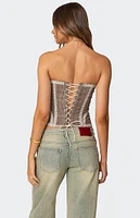 Edikted Jaiden Houndstooth Plaid Corset