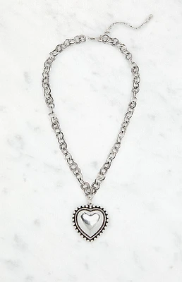 LA Hearts Chunky Heart Pendant Necklace