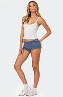 Edikted Levia Striped Micro Shorts