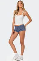 Edikted Levia Striped Micro Shorts