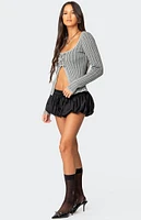 Edikted Bowtie Split Front Knit Top