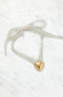 Ribbon Bubble Heart Necklace