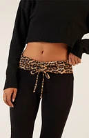 LA Hearts Leopard Print Fold-Over Flare Pants