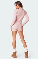 Edikted Lillian Button Front Knit Romper