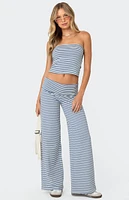 Edikted Lilah Striped Fold Over Pants