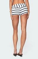 Edikted Lorenza Striped Fold Over Shorts