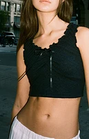 John Galt Black Malena Crop Top