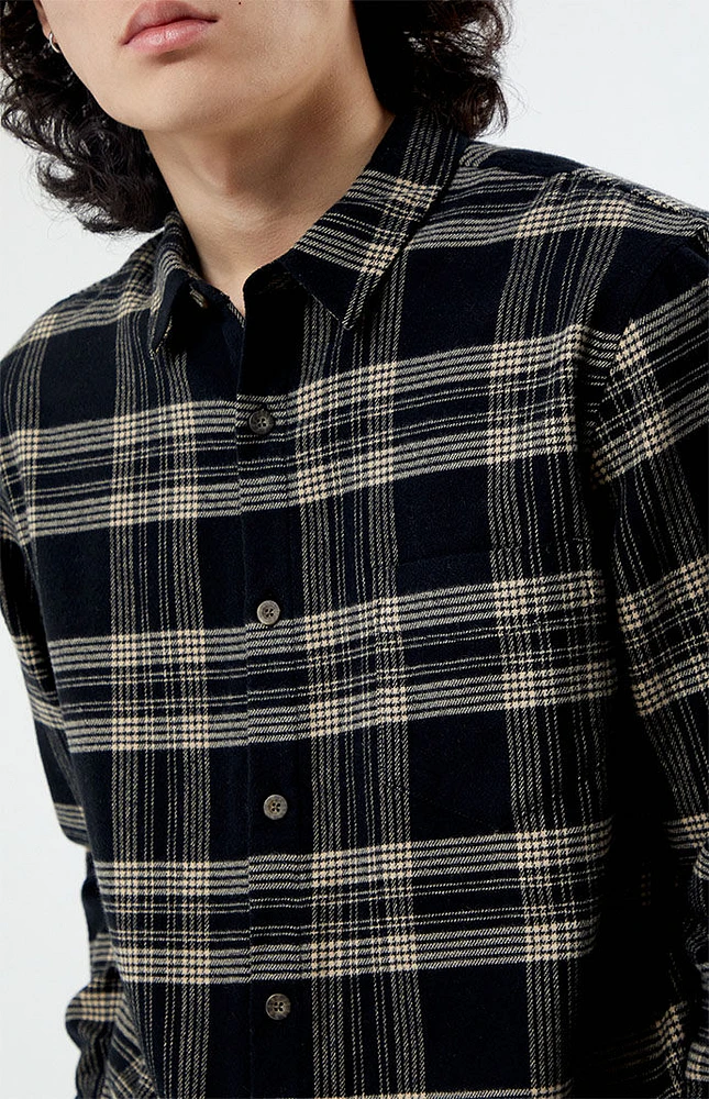 PacSun Black & Tan Classic Plaid Shirt