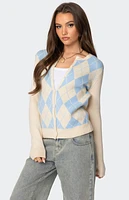 Edikted Maybelle Argyle Cardigan