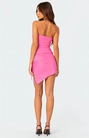 Edikted Ana Assymetric Drawstring Mini Dress