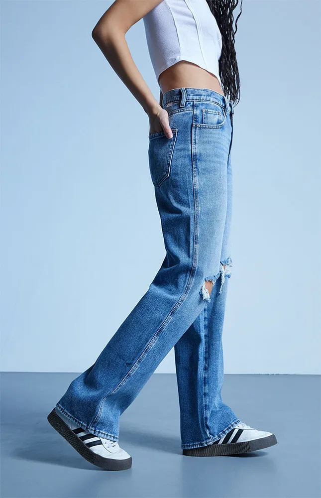 PacSun Medium Blue Low Rise Baggy Jeans, PacSun