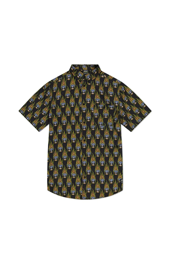 WeSC America Inc Oden 8 Balls Of Fire AOP Camp Shirt