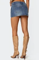 Edikted Anne Zip Up Denim Mini Skirt