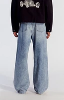 Pacsun Light Indigo Flame Extreme Baggy Jeans