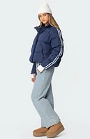 Edikted Sherry Side Striped Puffer Jacket