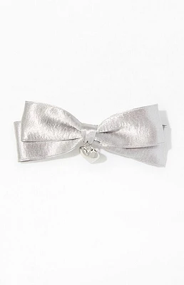 LA Hearts Heart Charm Double Bow Barrette