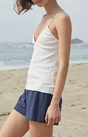 John Galt White Amara Long Tank Top