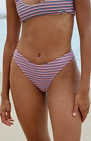 Dippin' Daisy's Multi Striped Nocturnal Cheeky Bikini Bottom