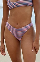 Dippin' Daisy's Multi Striped Nocturnal Cheeky Bikini Bottom