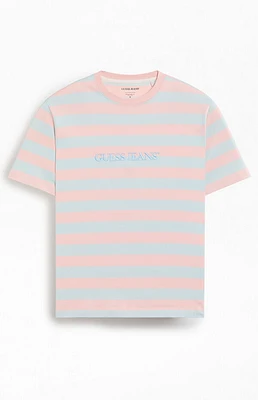 Guess Jeans Striped Embroidered T-Shirt
