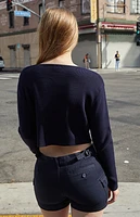 John Galt Blue Button Up Cardigan