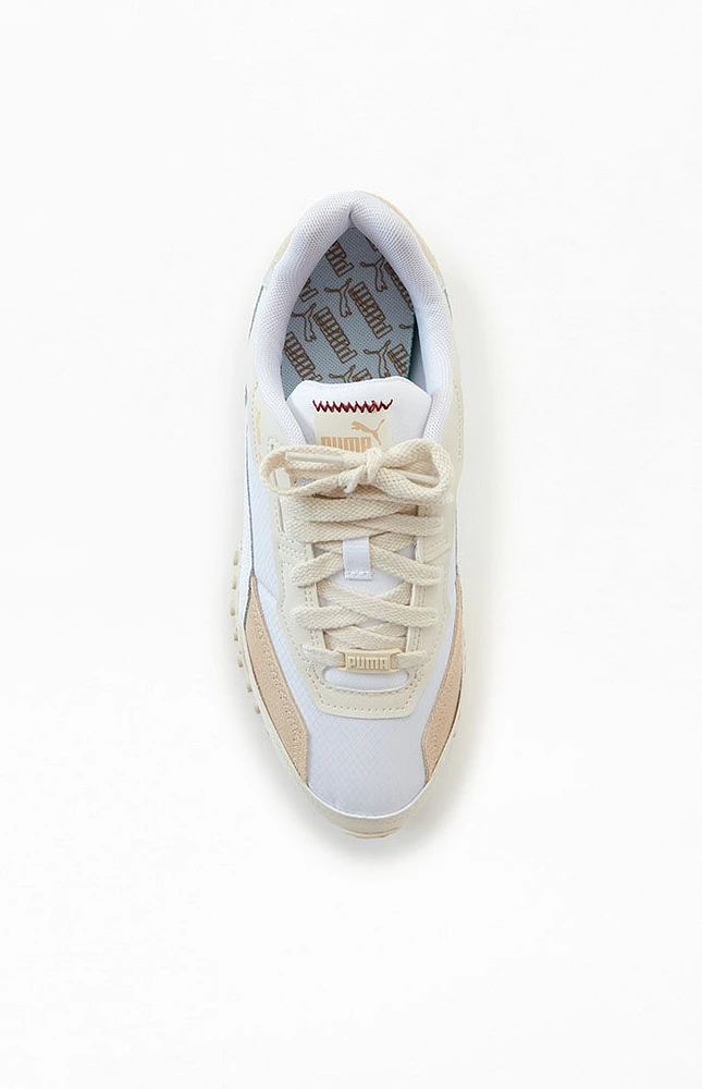 Puma Women's Beige Blacktop Rider Sneakers