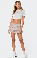 Edikted Shani Plaid Ruffled Mini Skirt