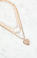 LA Hearts Olivia Heart Layered Necklace