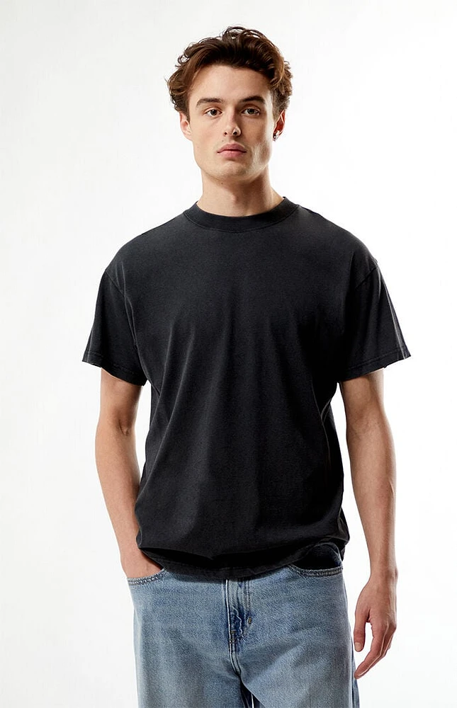 PacSun Washed Black Solid Soft Oversized T-Shirt