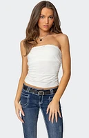 Edikted Amarelle Lacey Gathered Tube Top