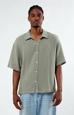 Pacsun Cropped Boxy Gauze Camp Shirt