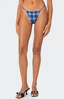 Edikted Preppy Plaid String Bikini Bottom