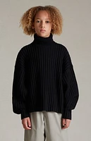 Fear of God Essentials Kids Jet Black Turtleneck Sweater