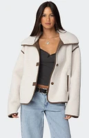 Edikted Frost Oversized Faux Shearling Jacket