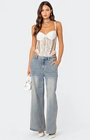 Edikted Cabaret Lacey Sheer Mesh Bodysuit