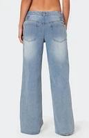 Edikted Buckle Baby Washed Relaxed Jeans