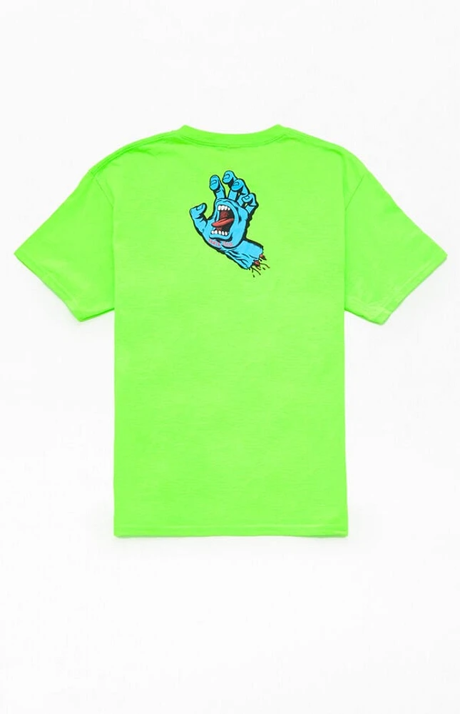 Santa Cruz Kids Neon Green Screaming Hand T-Shirt