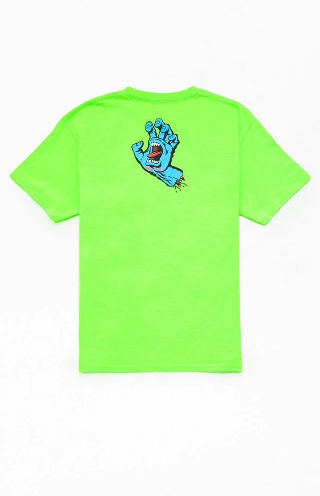 Santa Cruz Kids Neon Green Screaming Hand T-Shirt
